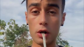 Eating Cum of Black Straight Friends Used Condom I Found After His Fuck
