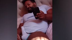 Stepdaddy Bear Plays with Covered Cock on Live