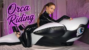 Humping My Inflatable Orca in Latex 4K