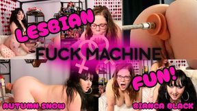 LESBIAN FUCK MACHINE FUN! Bianca Black & Autumn Snow