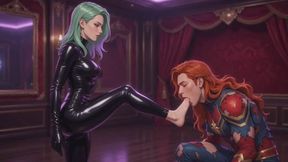 Foot Fetish Stories #4B: Mint Green Foot Villainess Confesses Her Consensual Superheroine Conquest (Animated)