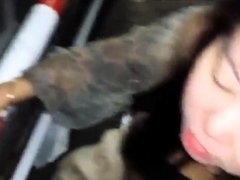 Chubby Asian MILF's Blowjob and Facial