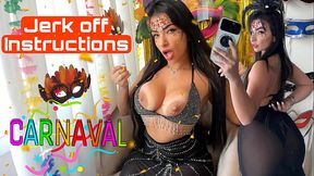 Hot famous LATINA PORNSTAR EMANUELLY RAQUEL dirty talking some hot joi jerk off instructions TEASING AND BLOWJOB IN CARNAVAL MOOD