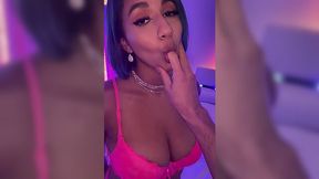 Sloppy messy blowjob and doggy style from sexy latina in lingerie