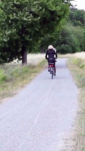 Biking In A Short Gown And Shiny Nylon Stockings   Clip 2