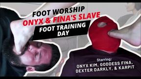 Foot Worship Onyx & Fina's Slave Foot Training Day