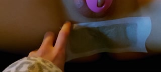 Waxing sissy buttcrack