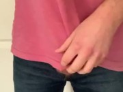 Teen jock jerks cock thru jeans PT. 1
