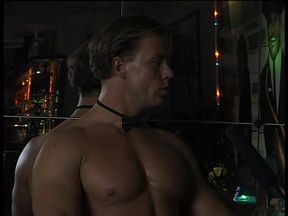 Ripped dude and a sexy chick at the interview