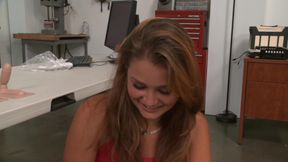 Allie Haze Tries the sybian it makes her feel so turned on that she has to return the favor to the salesman