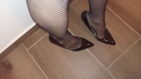Heels and Fishnet Pantyhose