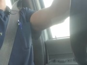 Awesome cumshot while driving to work
