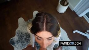 Slutty teen stepdaughter takes stepdad&#8242;s meaty cock in her tight asshole - Chanel Camryn