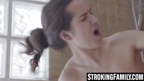 Petite teen devours her hubby's big dick