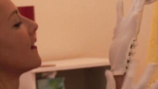 BLAZING BRITISH LESBIANS Engage in Sizzling 69 Oral Sex with Double Dildo Action!