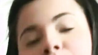 Masturbating slender 18 year old fondles her clitoris