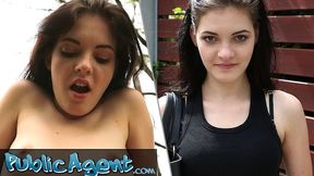 Public Agent featuring Anie Darling and Tarzan's public blowjob clip