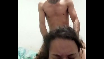 White girlfriend takes huge cock wild and uncut