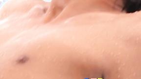 ”He really loves sucking massive juicy prick while in the shower”