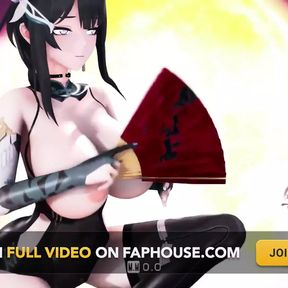 Aether Gazer Ying Zhao Big Boobs Hentai Undress Dance Mmd 3D Red Fan Hand Color Edit Smixix