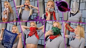 Lil Missy UK in Many Layered Satin Scarfs And Bandanas 4K