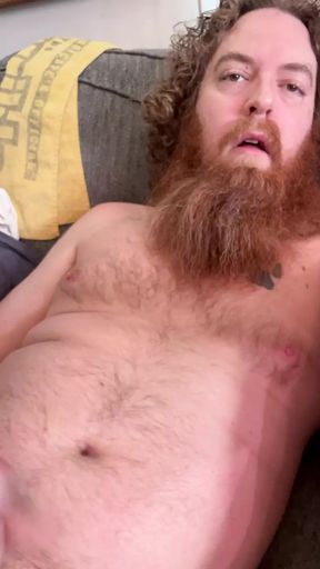 Ginger Bear Cums Watching Porn