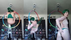 aerial hoop circus play finger fuck and panty dirty