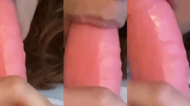 Sucking my dildo thinking of your cock