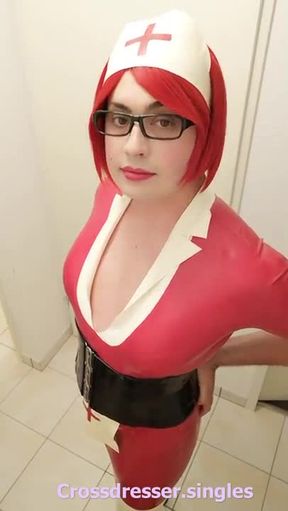 Crossdresser Latex Nurse Corset