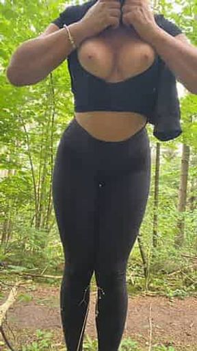 Playing Boobs During Hike Break