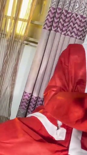 Came to collect gift from Santa Claus, he suck my tits and fingered my pussy- Christmas   Clip 1