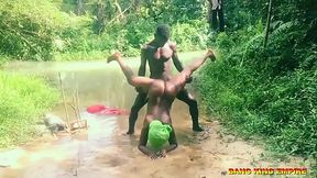 Outdoor Orgasm - AFRICAN NATIVE DOCTOR FUCKED EBONY AMATEUR WHORE IN THE LOCAL RIVER - BBC BLACK COCK