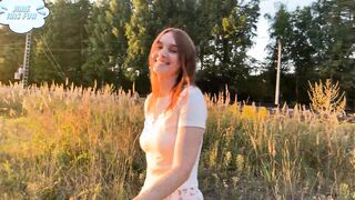 She made me head after risky exposing near railway pov