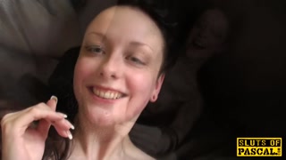 Inked sub fucked roughly after deepthroating