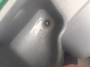 Pissing in a nasty Port a Potty
