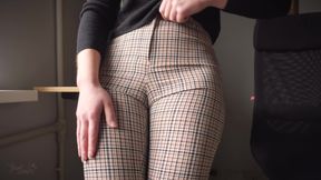 Naughty Coworker Cameltoe Tease and Denial