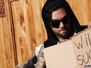 The large bazookas Grinch couldnt ruin Christmas and now wishes it up her booty.The breasty fiend sucks a hobos large rod and gapes from being anal reamed