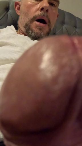 Bedtime Masturbation, Big Cock Wanking Edging Cumming Close up - Rockardglans
