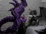 Alien Tailfucking Huge Dragon Dick Animation