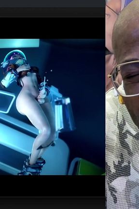 Transgender Joylne Getting Ass Fucked and Cum Covered by Transgender Juri, Transgender Juno Jerking off and Cumming in Zero-g