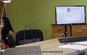 Loan4k. longhaired brunette inga comes to a small loan company