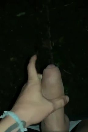 Night Big Cumshot Outdoor - Thick Cock