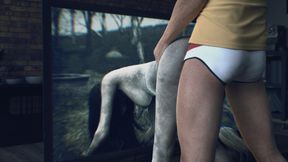 Ghost Girl Sadako Fucked Through the TV in Doggystyle