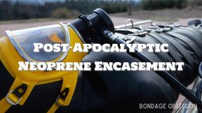Post-Apocalyptic Neoprene Encasement - Delphine Mason is taken for an excursion outside the asylum by Elise Graves while wearing a neoprene bodybag, leather straps and gas mask