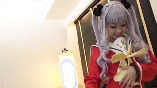 Giving a confident hand job inside adorable college girl uniform, but she gets so excited when she changes in a ladylike uniform and her body gets so Hot that she starts to masturbate while giving a hand job!