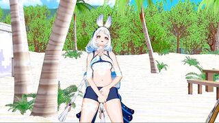 Mualani beach jerking-off (Genshin hentai)