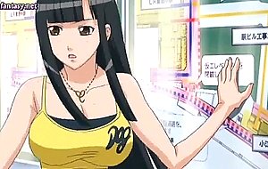 Hot anime babe drilled with toys