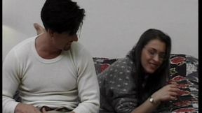Glasses-wearing Brunette Gets Pounded in Retro Hardcore Fuck
