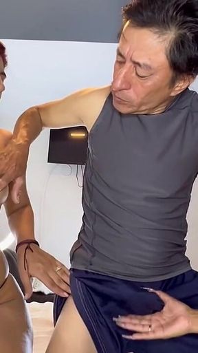 The Old Stepfather Fucks His Two Beautiful Busty and Curvy Stepdaughters - FFM Threesome