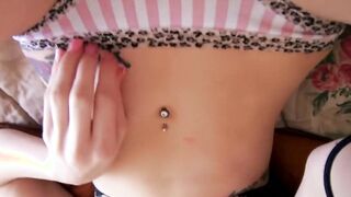 Slender tattooed punk snatch with mouth makes an amateur sex clip into her room